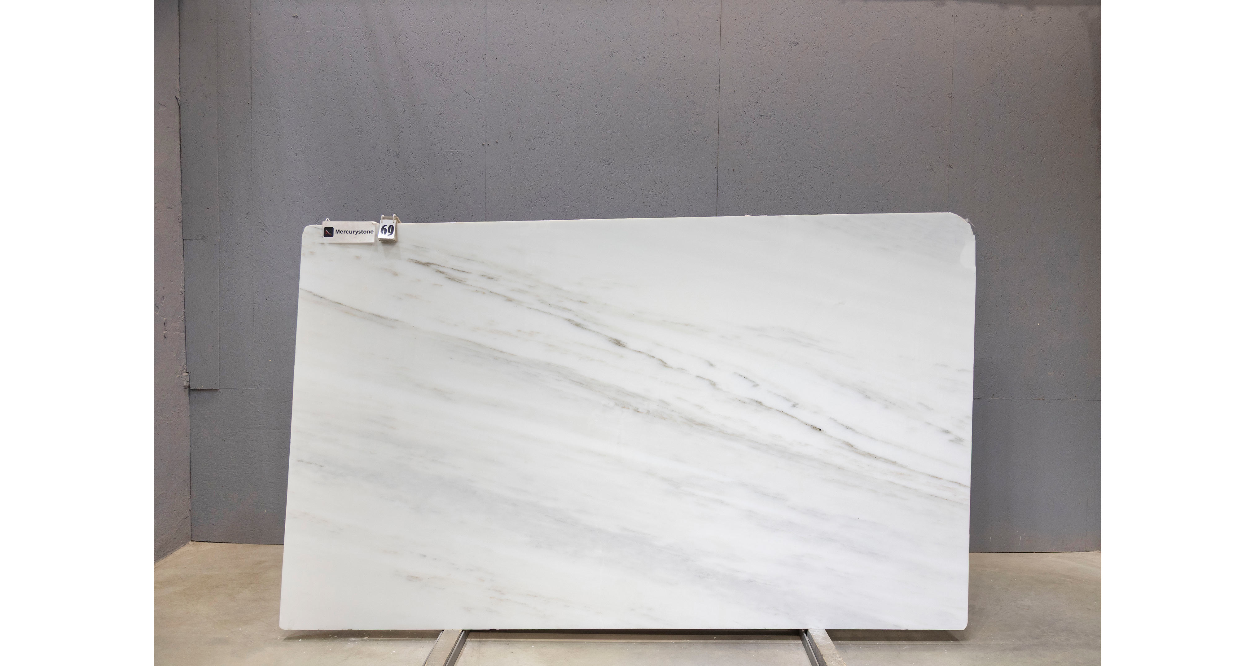 Мрамор Элегант Вайт / Elegant White — слэб 20 мм, полированный · 2790 × 1670 мм · партия Е* · № 069