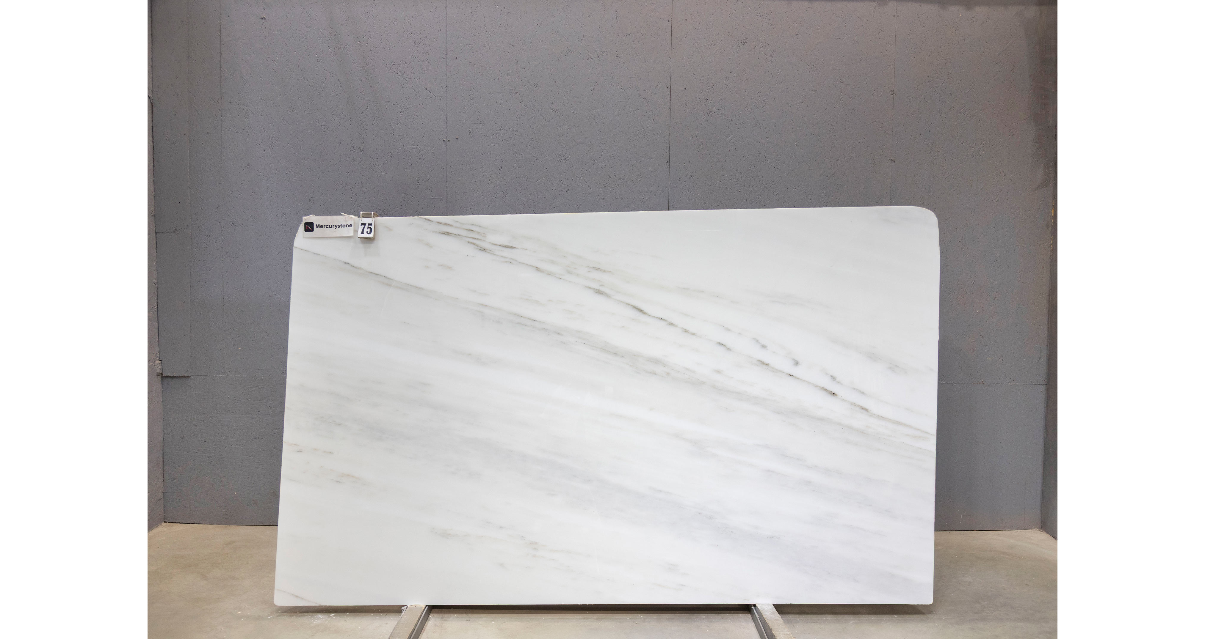Мрамор Элегант Вайт / Elegant White — слэб 20 мм, полированный · 2800 × 1670 мм · партия Е* · № 075