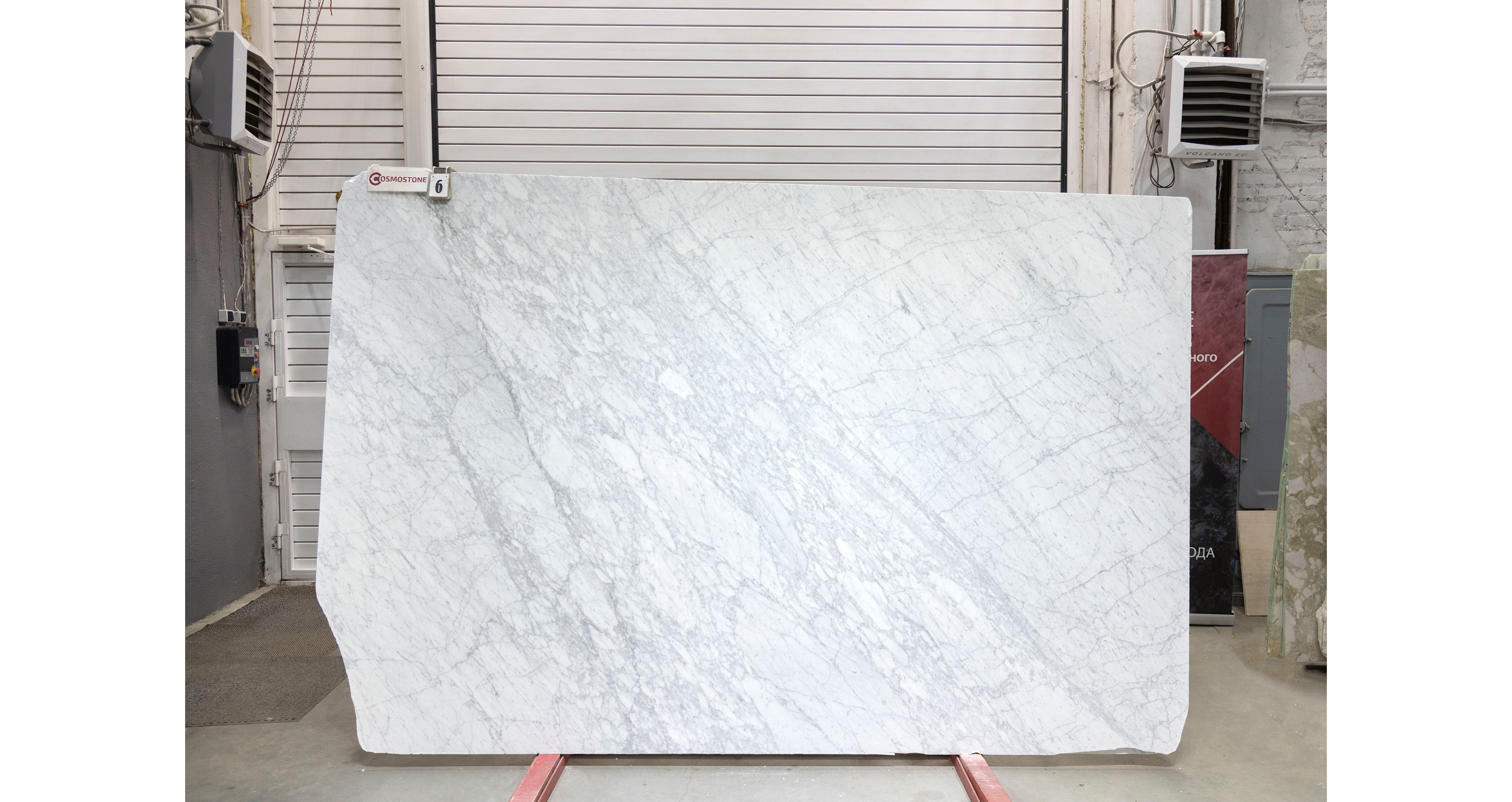 Мрамор Бьянко Каррара Джоя / Bianco Carrara Gioia — слэб 20 мм, полированный · 2940 × 1980 мм · партия БШ · № 006