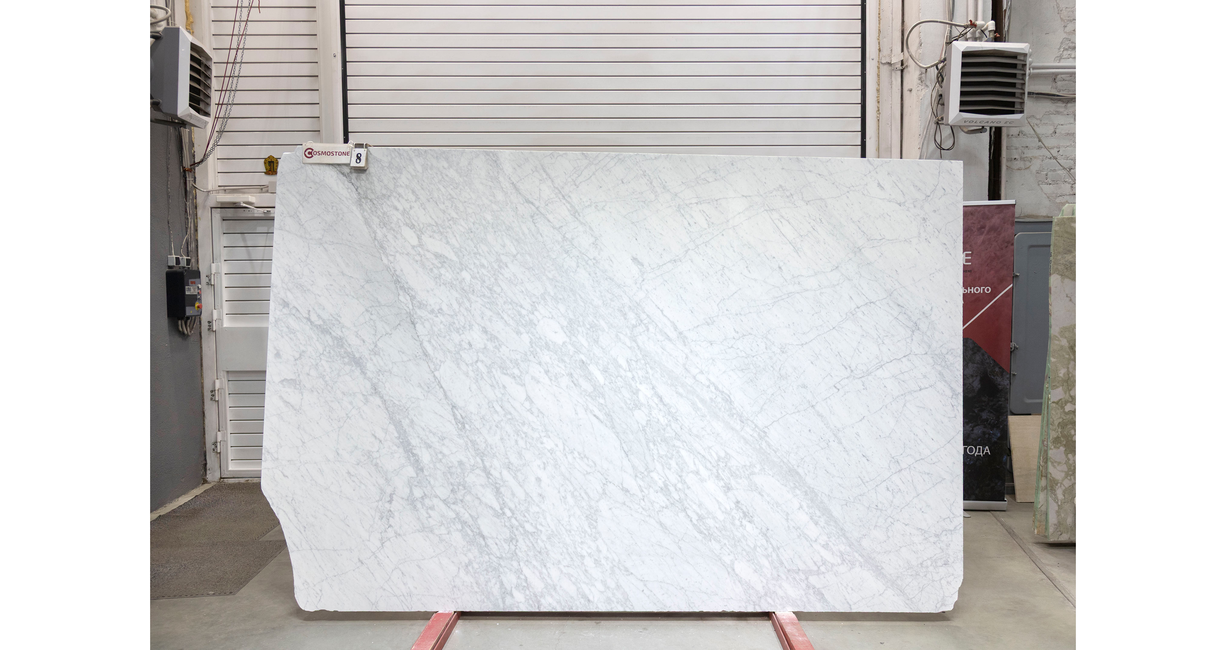 Мрамор Бьянко Каррара Джоя / Bianco Carrara Gioia — слэб 20 мм, полированный · 2940 × 1980 мм · партия БШ · № 008