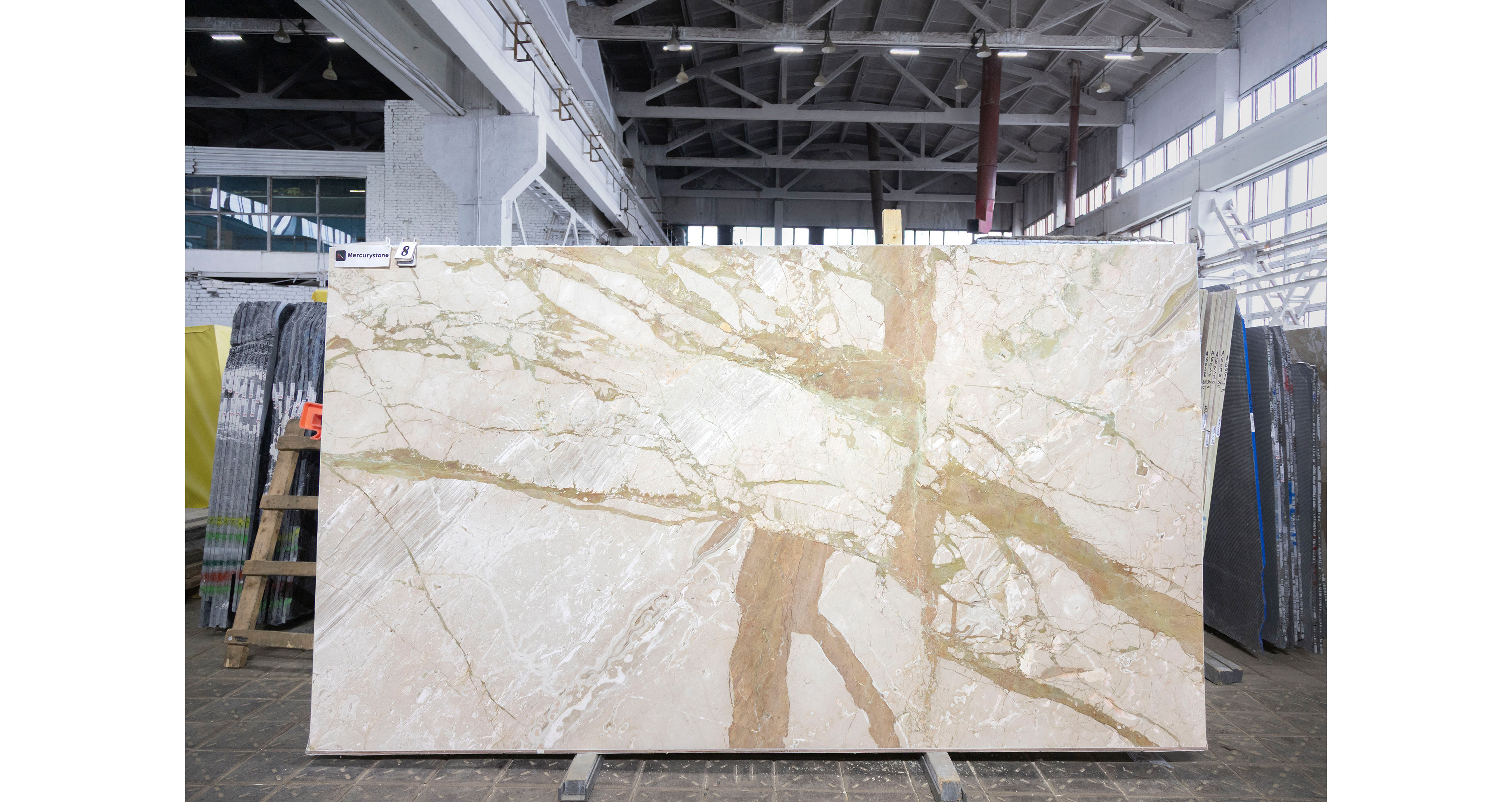 Мрамор Брекчия Тоскана / Breccia Toscana — слэб 20 мм, шлифованный · 3330 × 1890 мм · партия А* · № 008