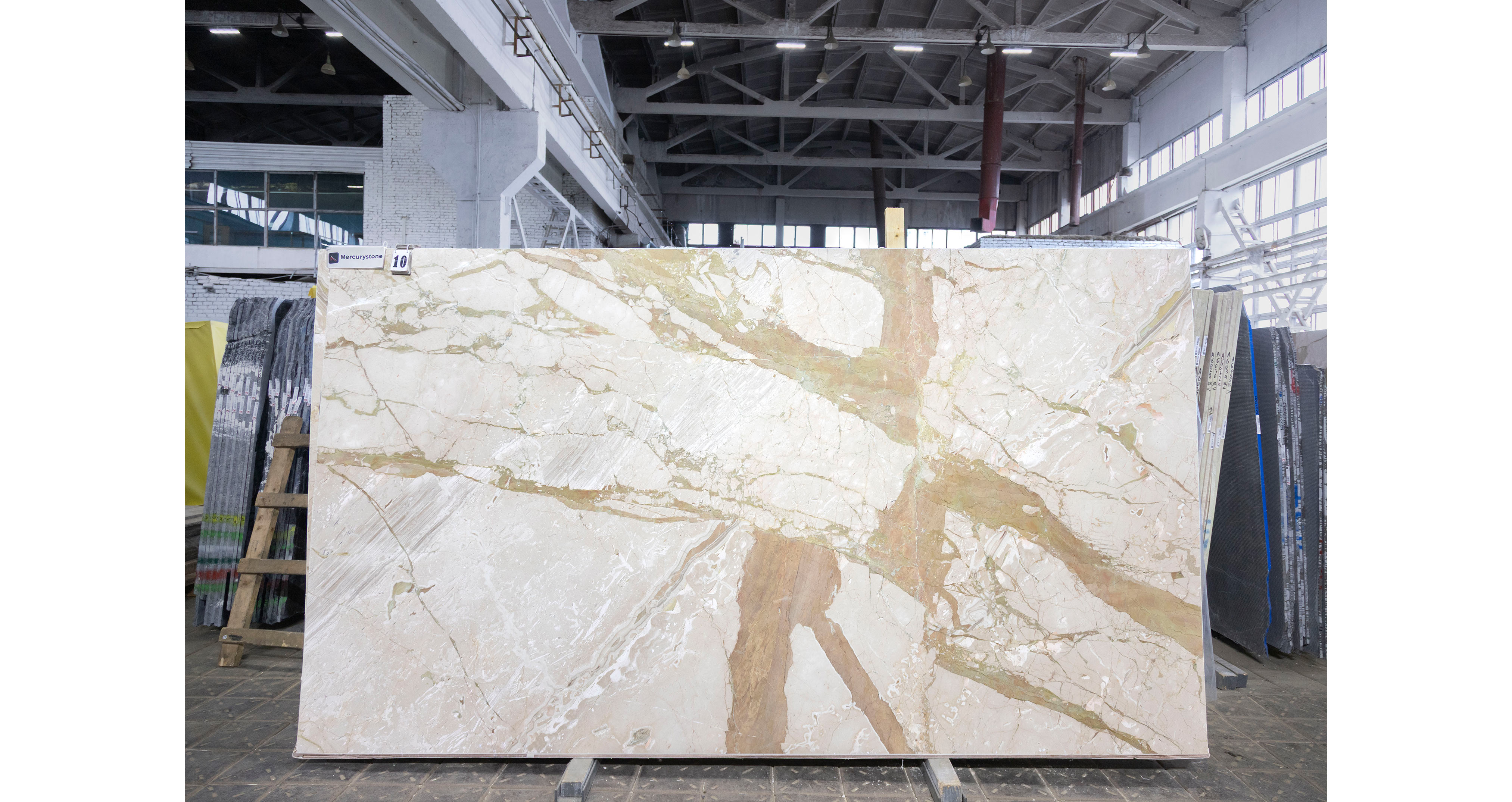 Мрамор Брекчия Тоскана / Breccia Toscana — слэб 20 мм, шлифованный · 3330 × 1890 мм · партия А* · № 010