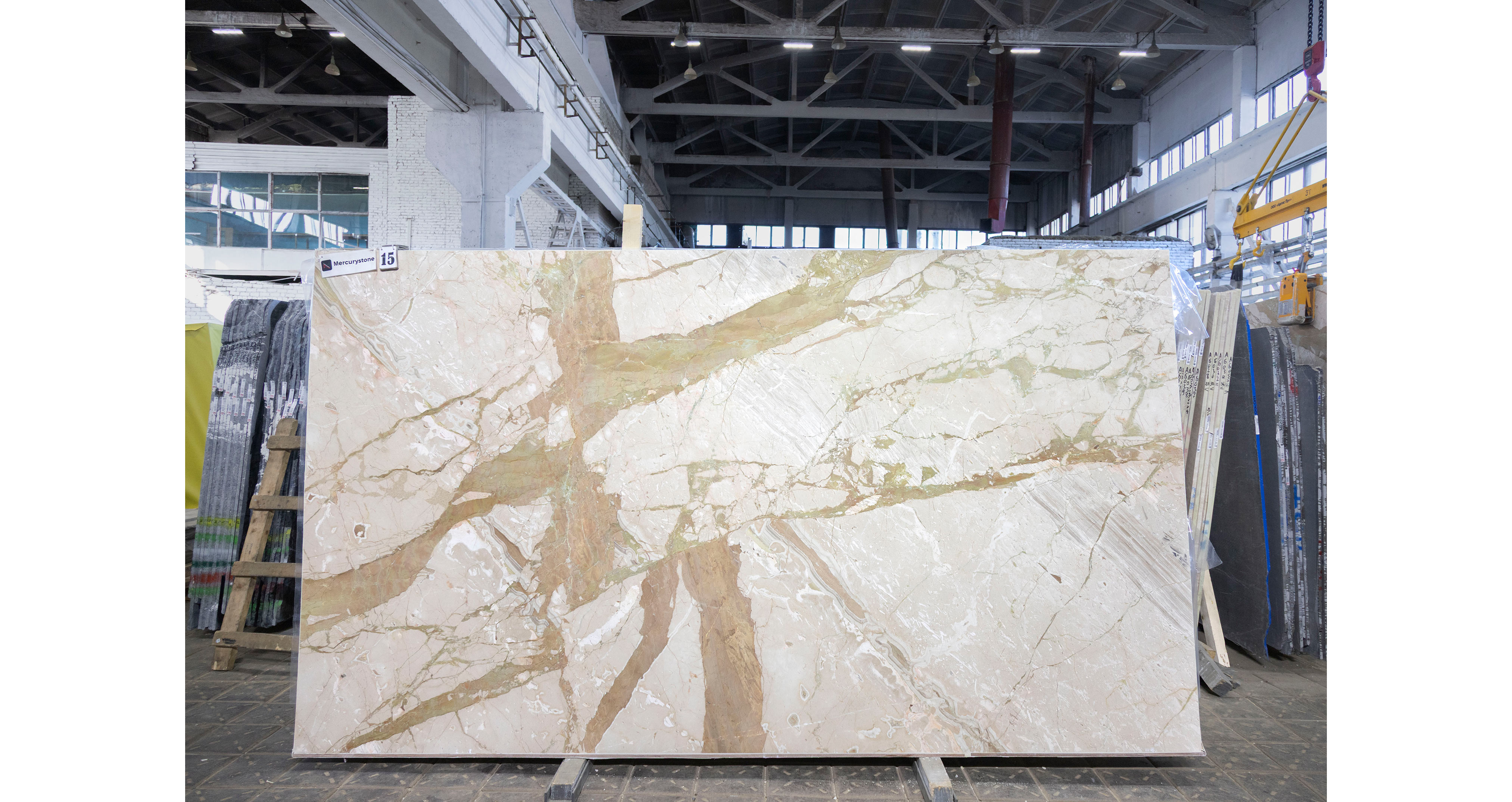 Мрамор Брекчия Тоскана / Breccia Toscana — слэб 20 мм, шлифованный · 3330 × 1890 мм · партия А* · № 015