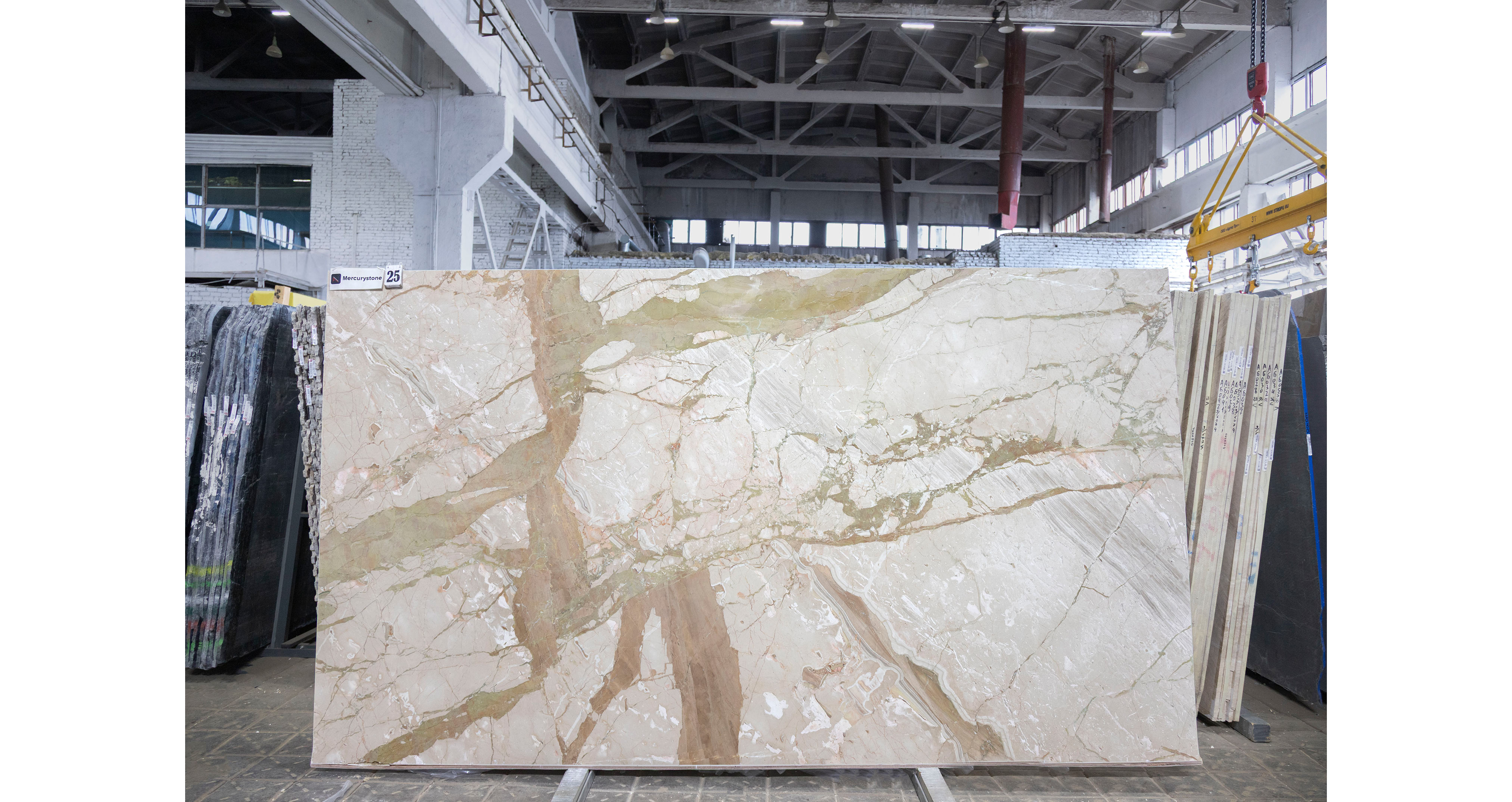 Мрамор Брекчия Тоскана / Breccia Toscana — слэб 20 мм, шлифованный · 3330 × 1890 мм · партия А* · № 025