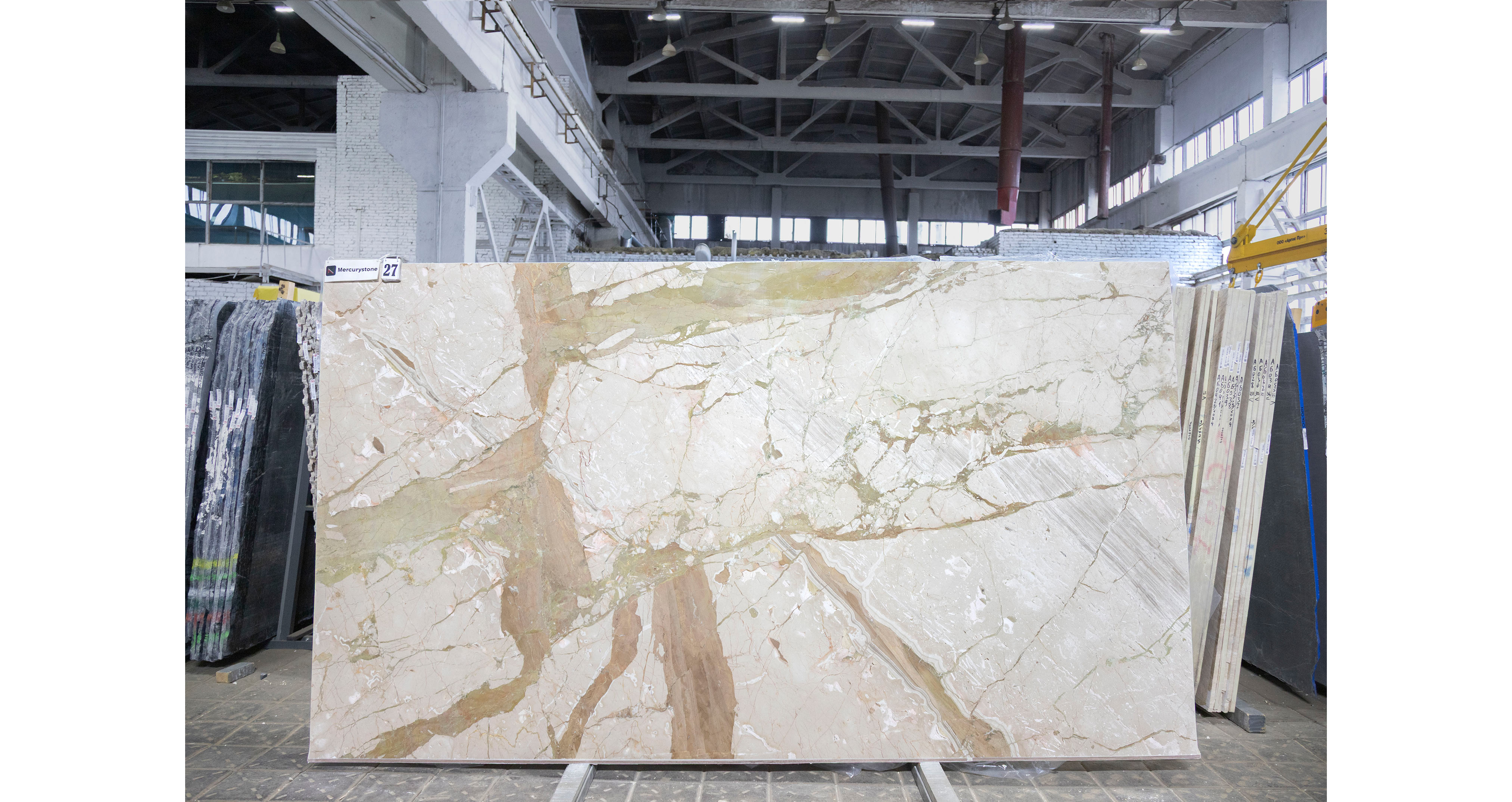 Мрамор Брекчия Тоскана / Breccia Toscana — слэб 20 мм, шлифованный · 3330 × 1890 мм · партия А* · № 027