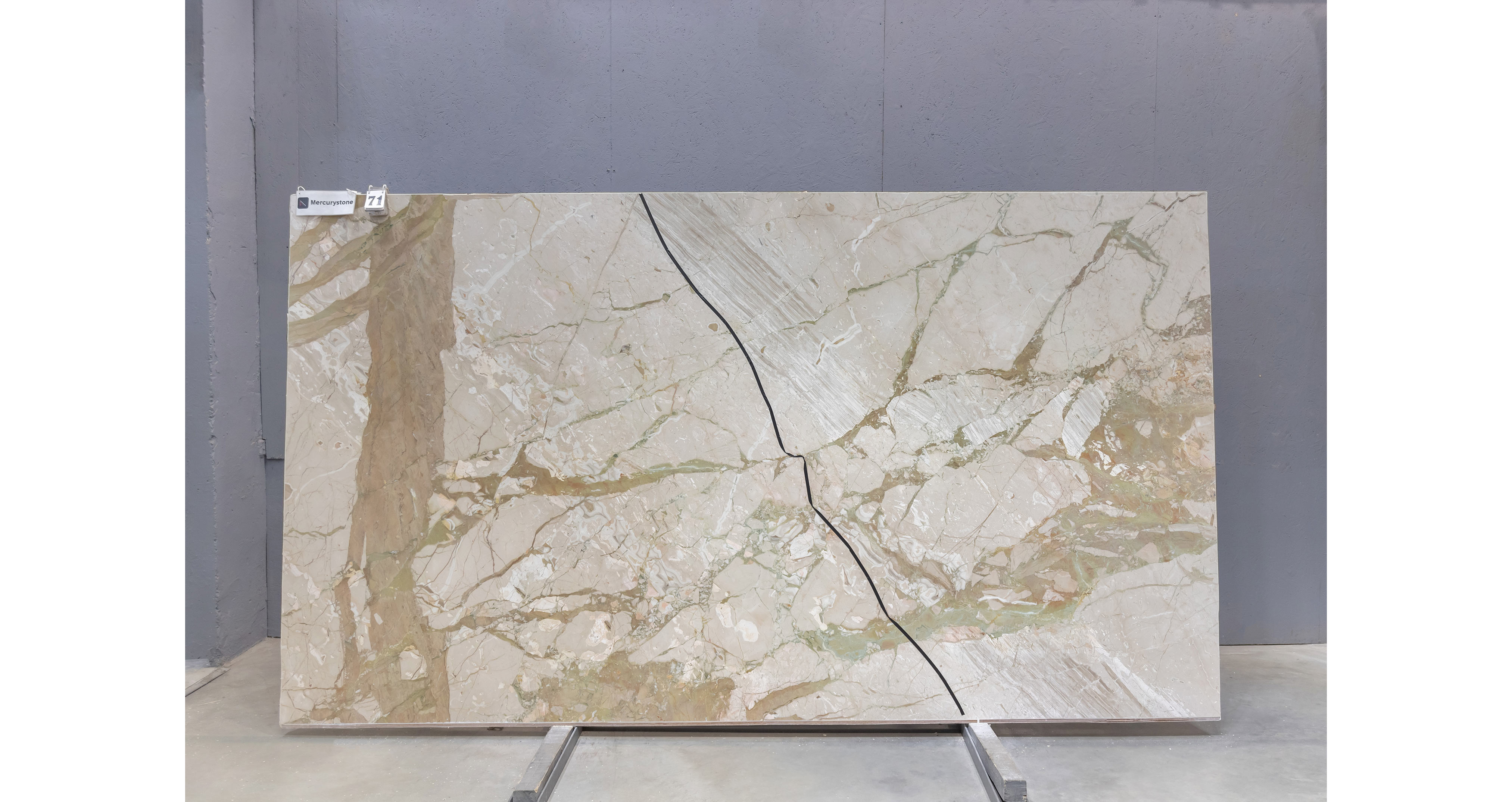 Мрамор Брекчия Тоскана / Breccia Toscana — слэб 20 мм, шлифованный · 3330 × 1890 мм · партия А* · № 071