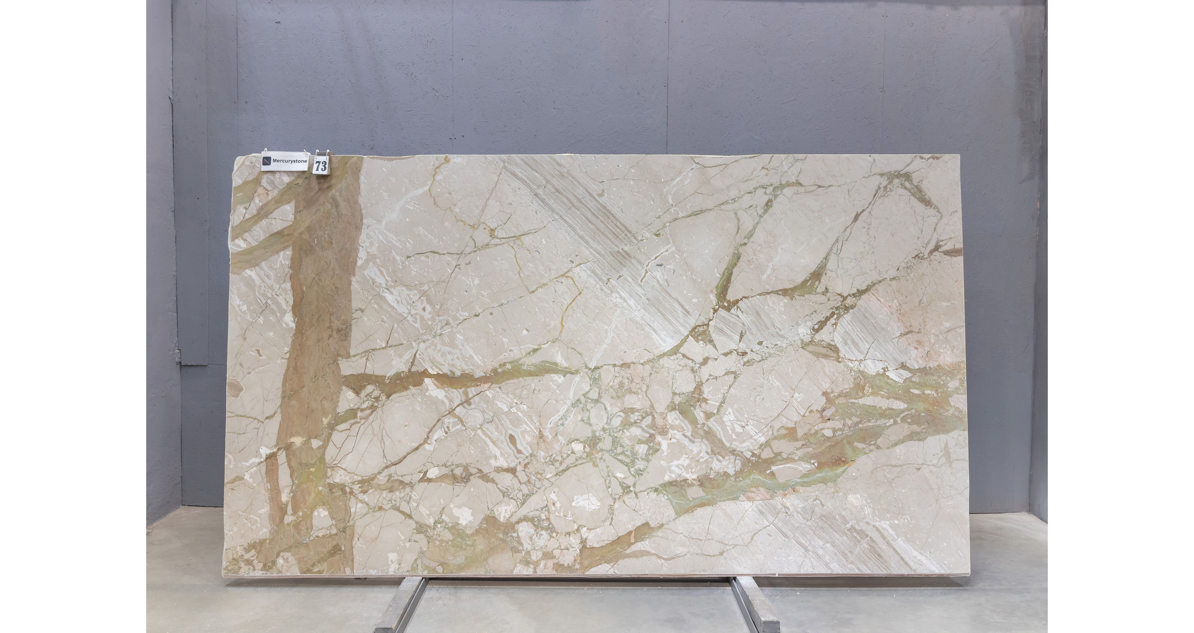 Мрамор Брекчия Тоскана / Breccia Toscana — слэб 20 мм, шлифованный · 3330 × 1890 мм · партия А* · № 073