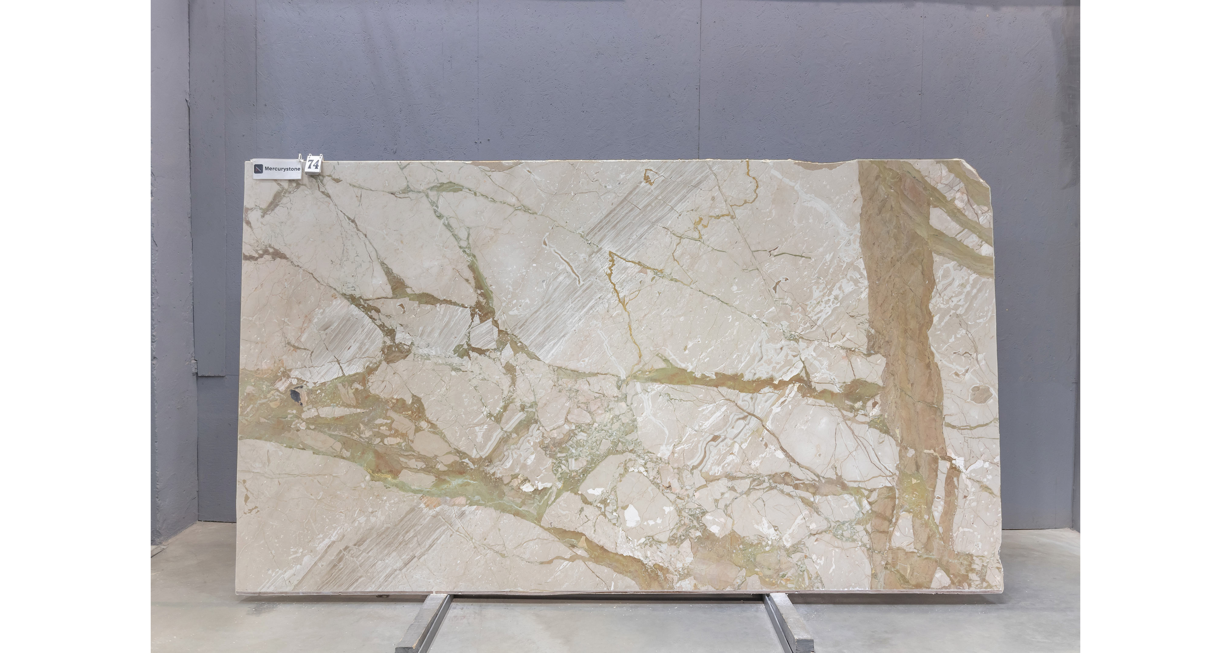 Мрамор Брекчия Тоскана / Breccia Toscana — слэб 20 мм, шлифованный · 3330 × 1890 мм · партия А* · № 074