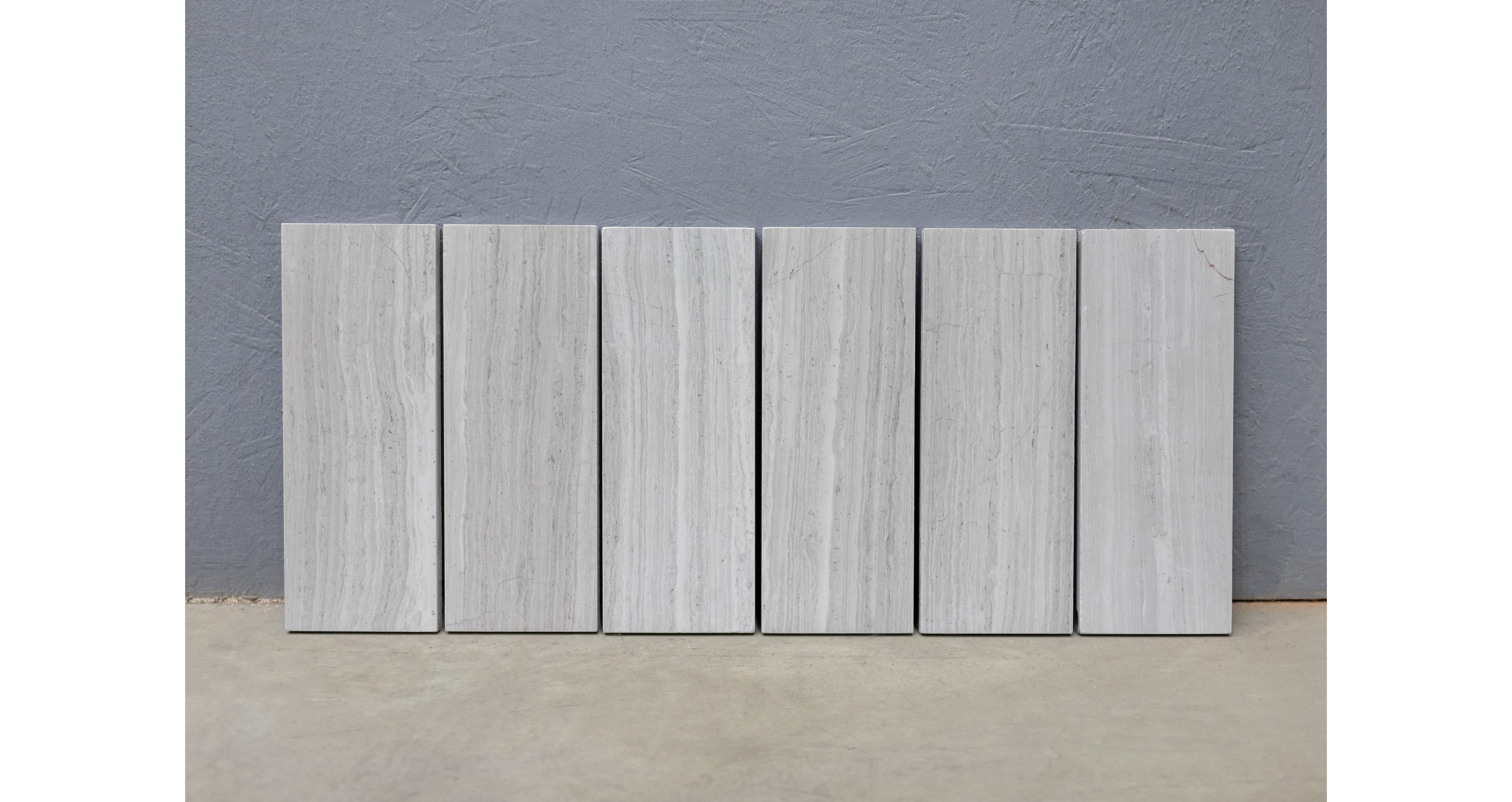 Мрамор Вайт Вуден / White Wooden — плитка 10 мм, шлифованный · 203 × 76 мм · партия Щ · № 001