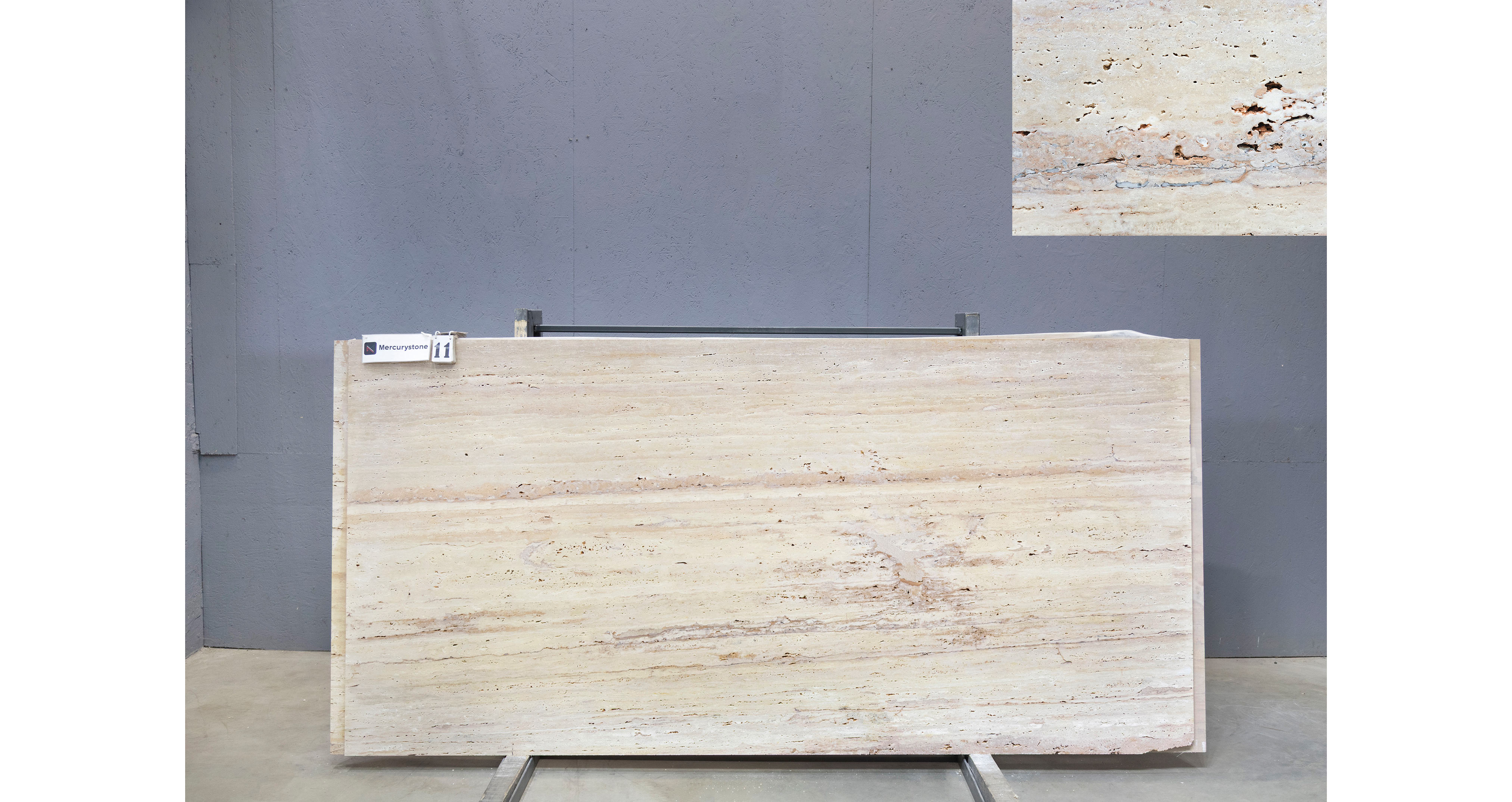 Травертин Классико Лайт VC / Travertine Classico Light VC — слэб 20 мм, шлифованный · 2700 × 1300 мм · партия АИ* · № 011