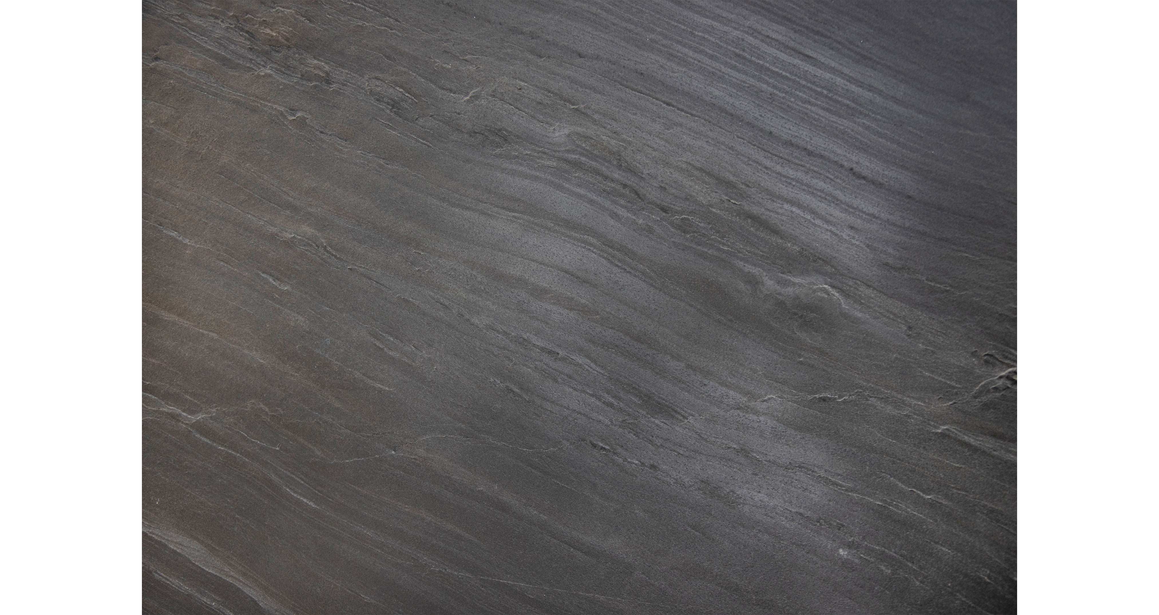 Каменный шпон Оушен Блэк / Ocean Black — каменный шпон 3 мм, натуральный скол · 1200 × 2400 мм · партия Е* · № 002