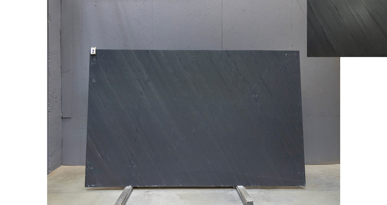 Сланец Оушен Блэк / Slate Ocean Black — слэб 20 мм, антик · 3100 × 1700 мм · партия О · № 043