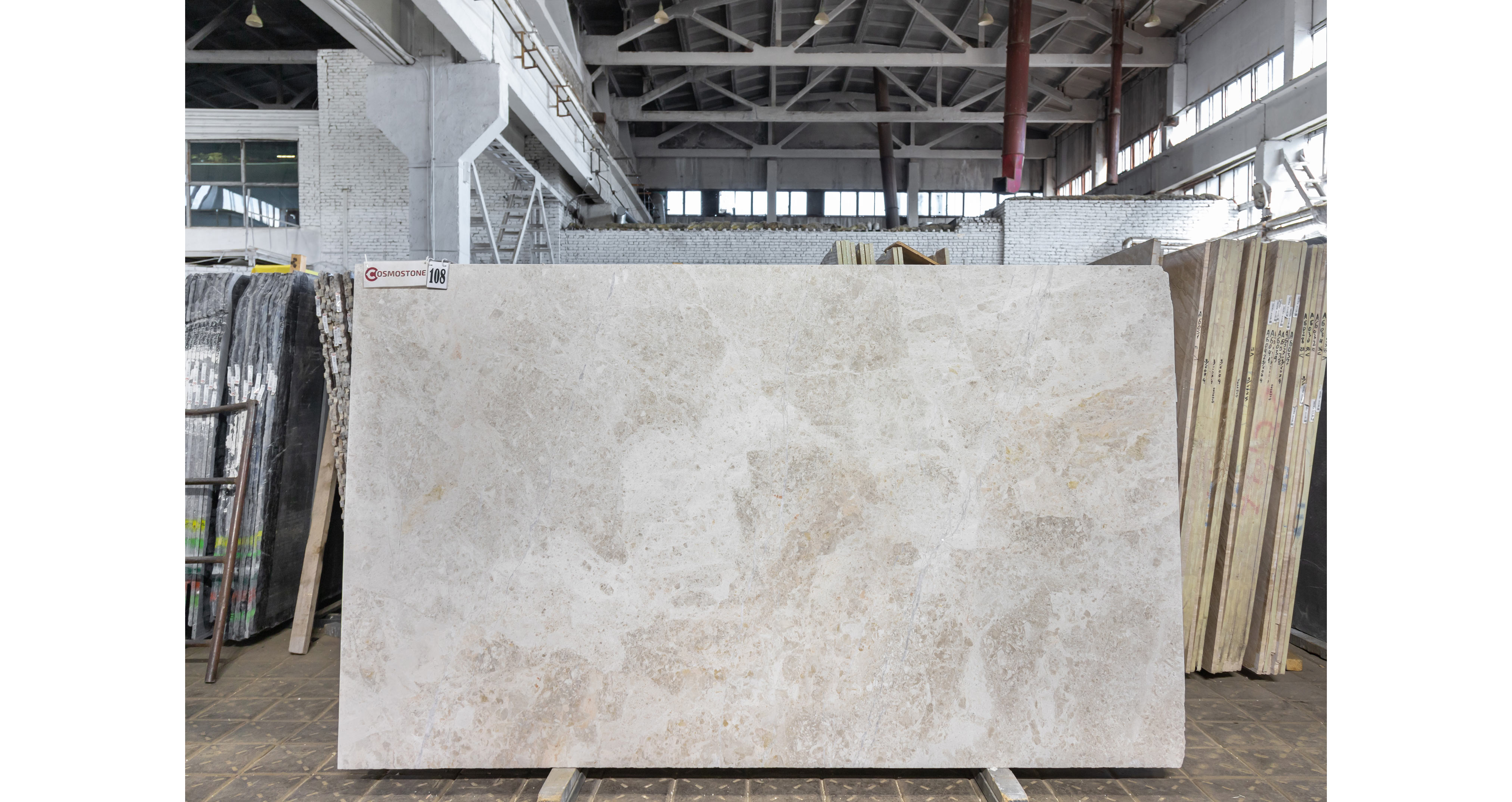 Мрамор Оман Беж / Oman Beige — слэб 20 мм, кожа · 2750 × 1650 мм · партия А · № 108