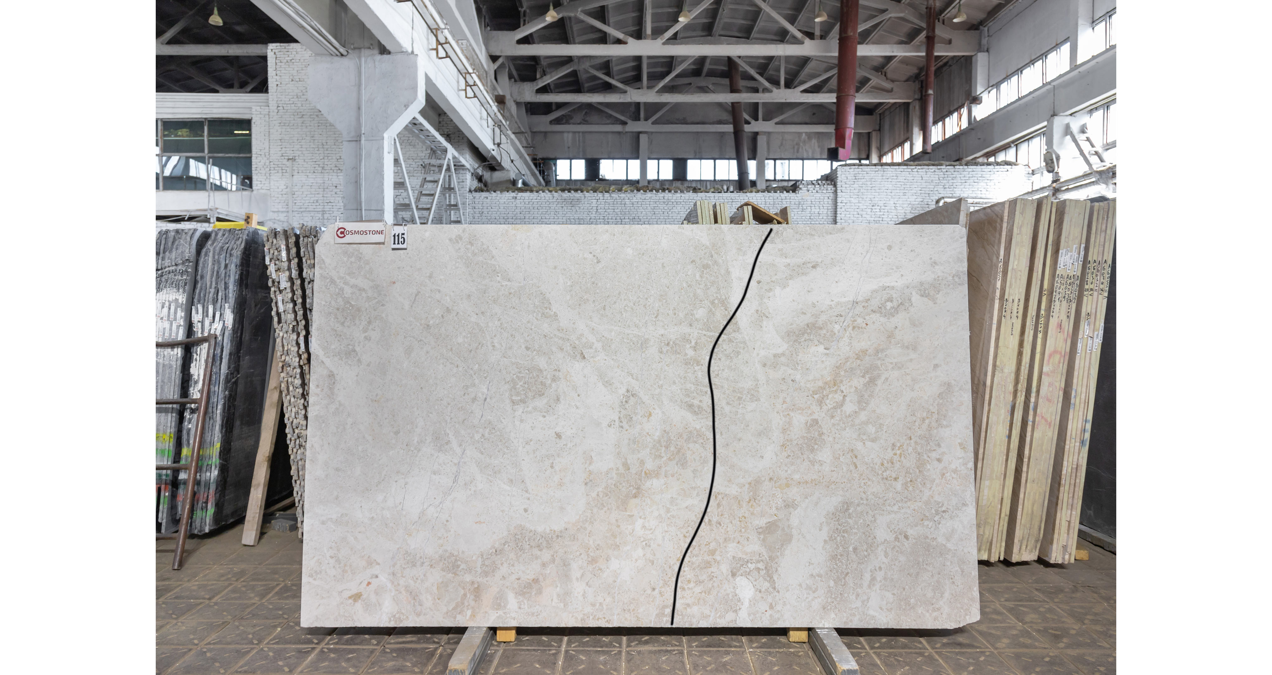 Мрамор Оман Беж / Oman Beige — слэб 20 мм, кожа · 2750 × 1650 мм · партия А · № 115
