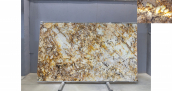 Кварцит Patagonia Crystal Gold / Кварцит Патагония Кристал Голд 20 мм / Размер 3250 x 1920 x 20 / Партия Д* / Блок 227 / Слэб 40 - фото 24