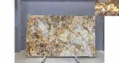 Кварцит Patagonia Crystal Gold / Кварцит Патагония Кристал Голд 20 мм / Размер 3250 x 1920 x 20 / Партия Д* / Блок 227 / Слэб 40 - фото 26