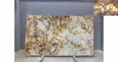 Кварцит Patagonia Crystal Gold / Кварцит Патагония Кристал Голд 20 мм / Размер 3250 x 1920 x 20 / Партия Д* / Блок 227 / Слэб 40 - фото 28